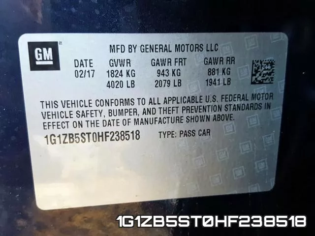 1G1ZB5ST0HF238518 фото 2