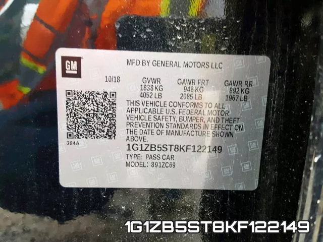 1G1ZB5ST8KF122149 фото 2