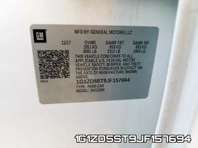 1G1ZD5ST9JF157694 фото 2