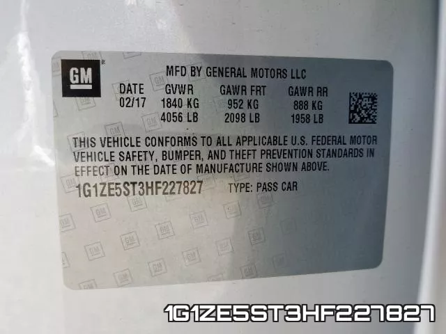 1G1ZE5ST3HF227827 фото 2