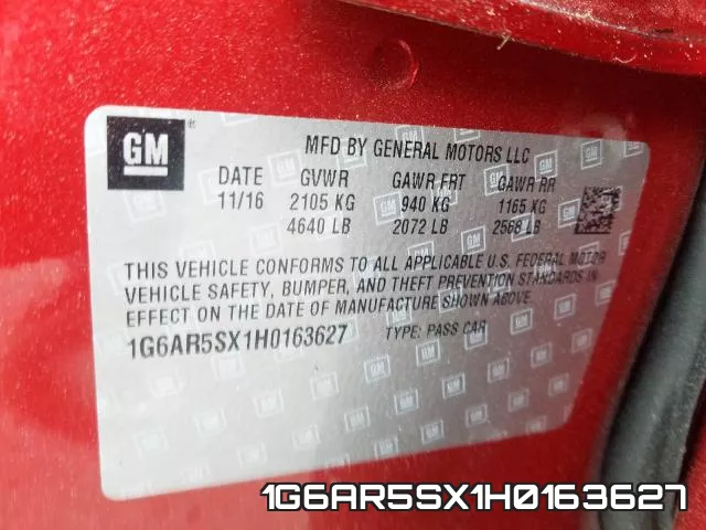 1G6AR5SX1H0163627 фото 2