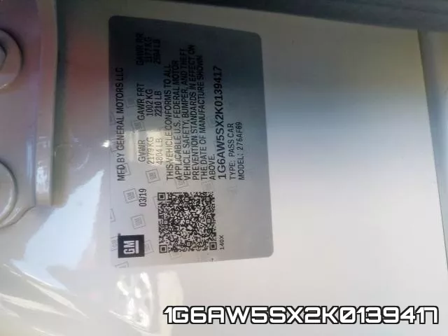 1G6AW5SX2K0139417 фото 2