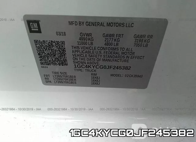 1GC4KYCG0JF245382 фото 10
