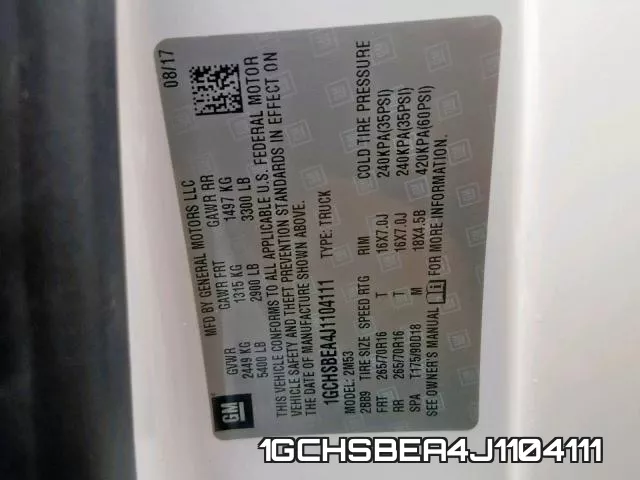 1GCHSBEA4J1104111 фото 2
