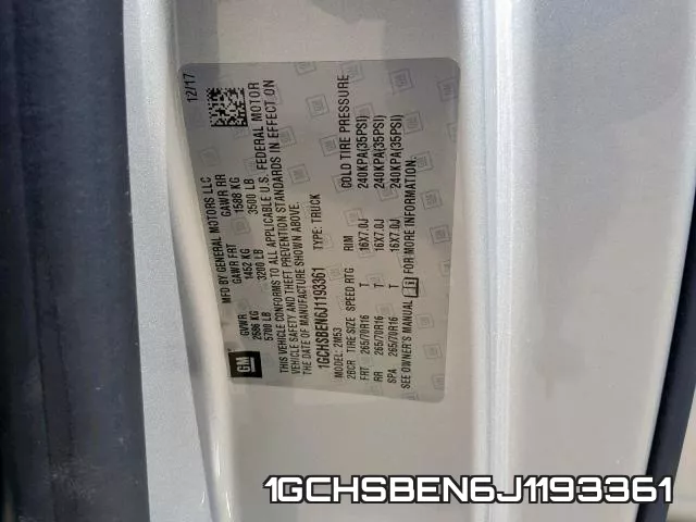 1GCHSBEN6J1193361 фото 2