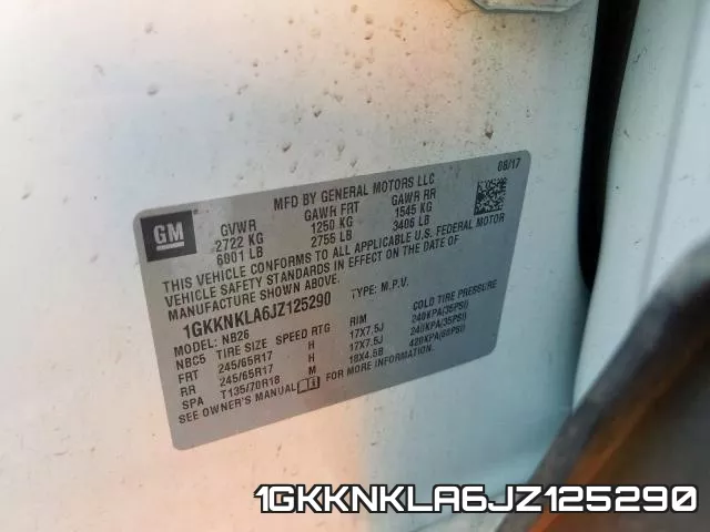 1GKKNKLA6JZ125290 фото 2