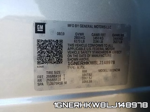 1GNERHKW8LJ148978 фото 2