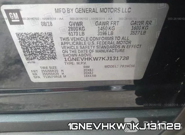 1GNEVHKW7KJ131728 фото 10