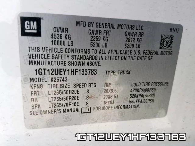 1GT12UEY1HF133783 фото 2