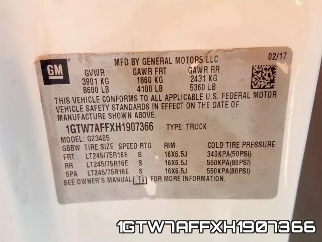 1GTW7AFFXH1907366 фото 2