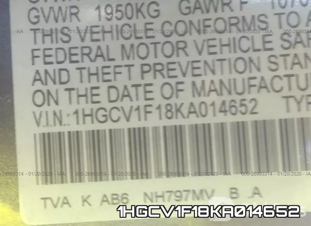 1HGCV1F18KA014652 фото 10
