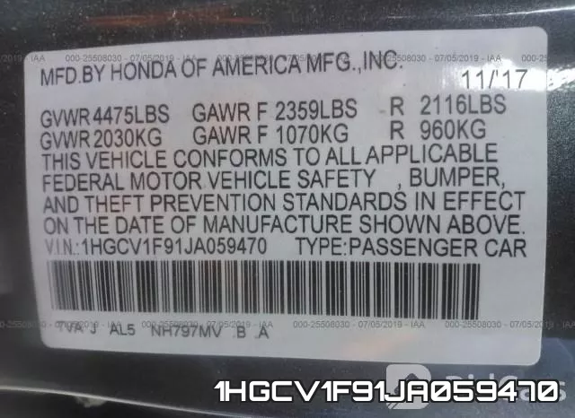 1HGCV1F91JA059470 фото 10