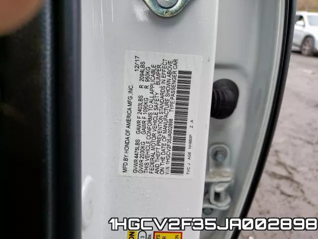 1HGCV2F35JA002898 фото 2