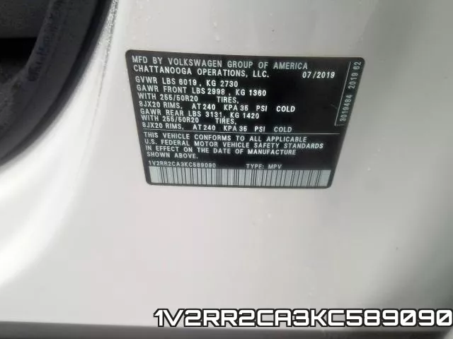 1V2RR2CA3KC589090 фото 2
