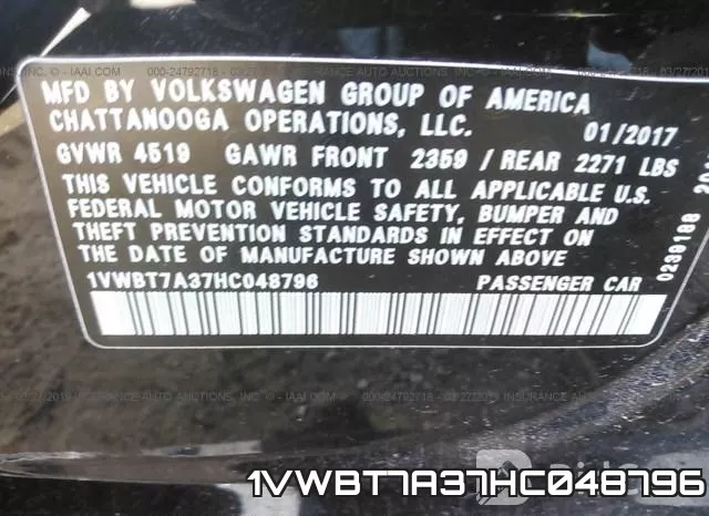1VWBT7A37HC048796 фото 10