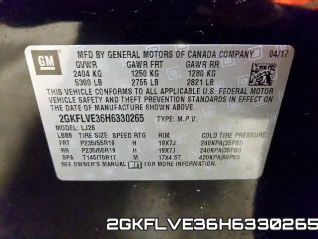 2GKFLVE36H6330265 фото 2