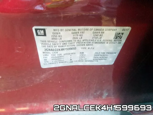 2GNALCEK4H1599693 фото 2