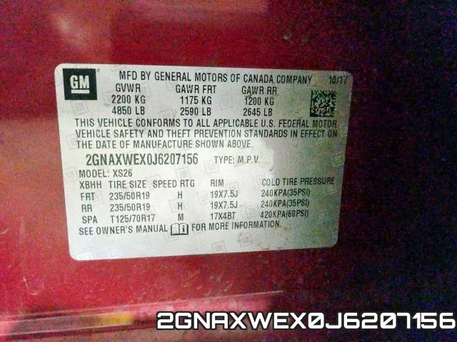 2GNAXWEX0J6207156 фото 2