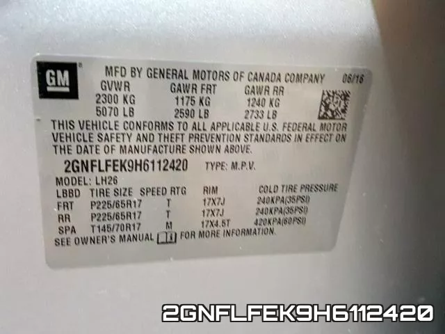 2GNFLFEK9H6112420 фото 2