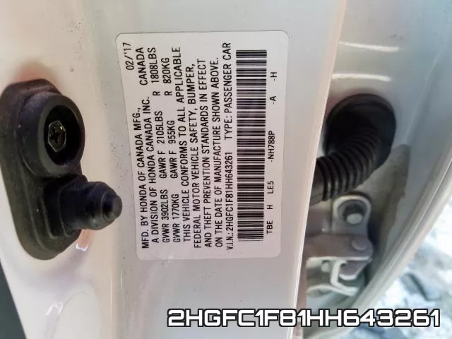 2HGFC1F81HH643261 фото 2