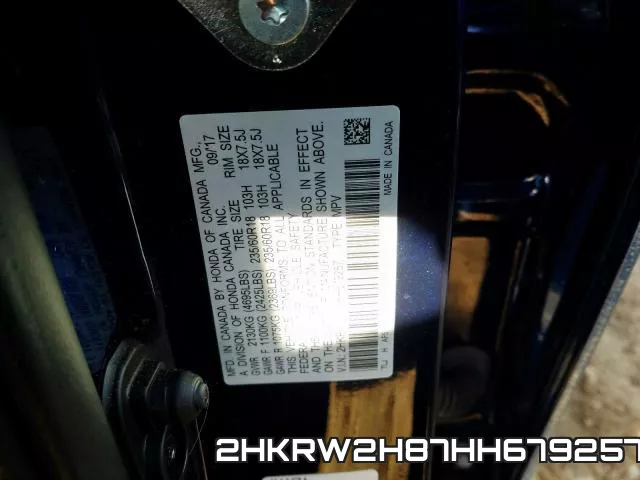 2HKRW2H87HH679257 фото 2