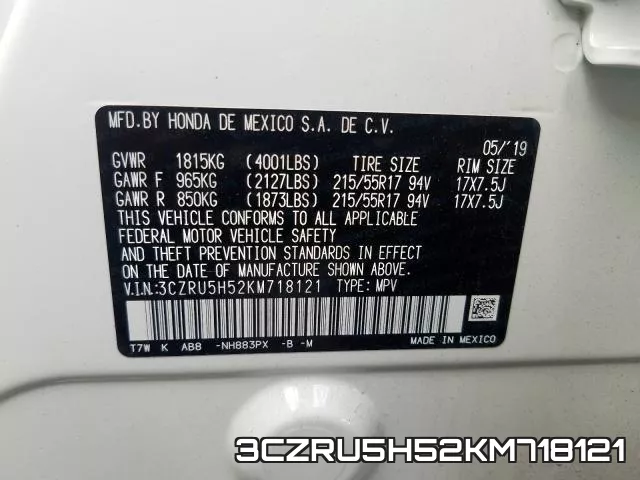 3CZRU5H52KM718121 фото 2