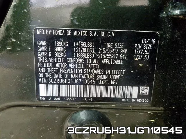 3CZRU6H31JG710545 фото 2