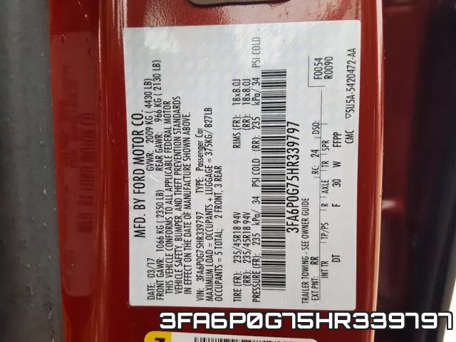 3FA6P0G75HR339797 фото 2