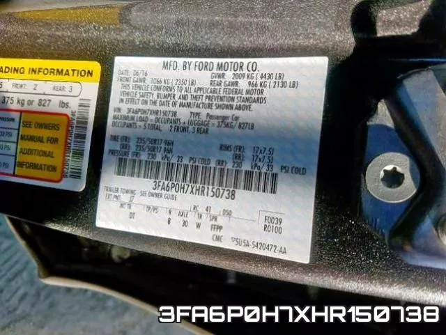 3FA6P0H7XHR150738 фото 2