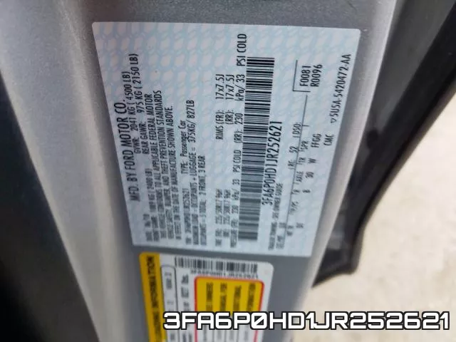 3FA6P0HD1JR252621 фото 2