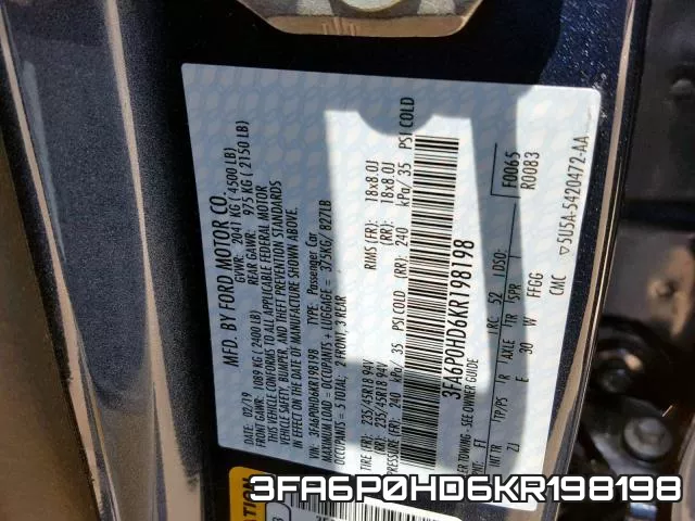 3FA6P0HD6KR198198 фото 2