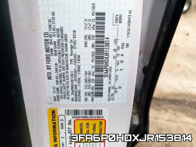 3FA6P0HDXJR153814 фото 2
