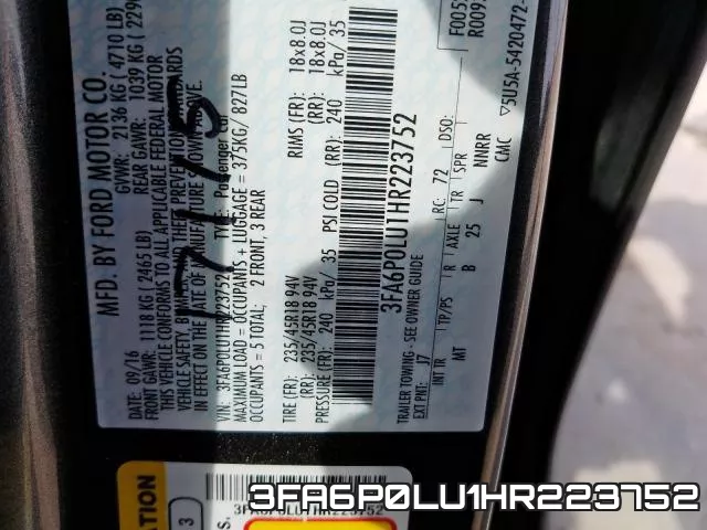 3FA6P0LU1HR223752 фото 2