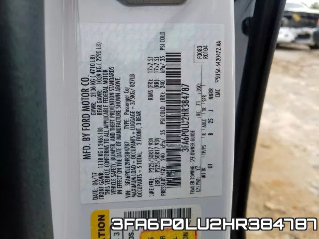 3FA6P0LU2HR384787 фото 2