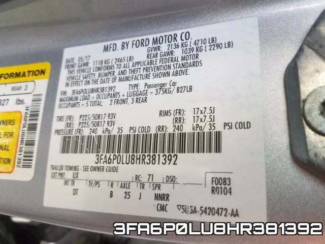 3FA6P0LU8HR381392 фото 2