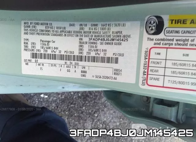 3FADP4BJ0JM145425 фото 10