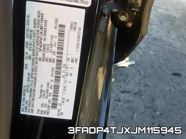 3FADP4TJXJM115945 фото 2