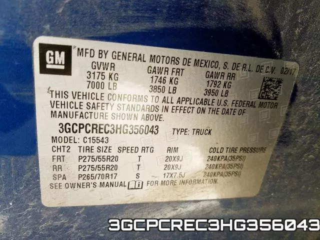 3GCPCREC3HG356043 фото 2