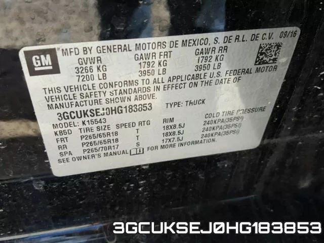 3GCUKSEJ0HG183853 фото 2