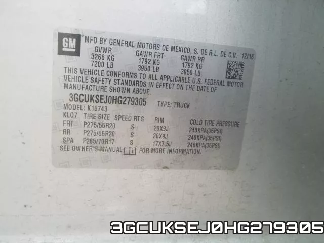 3GCUKSEJ0HG279305 фото 2
