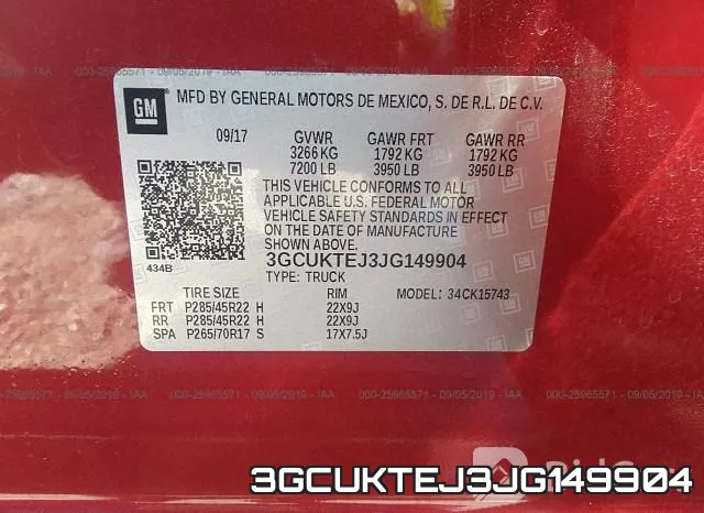 3GCUKTEJ3JG149904 фото 10