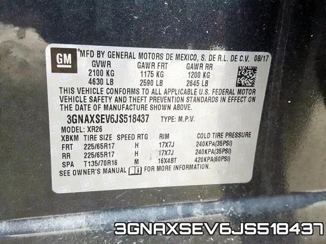 3GNAXSEV6JS518437 фото 2