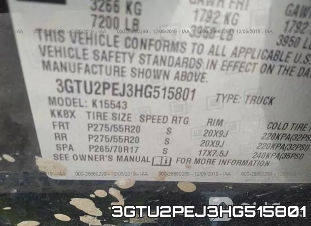 3GTU2PEJ3HG515801 фото 10