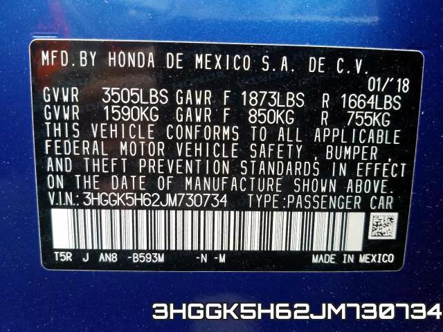 3HGGK5H62JM730734 фото 2