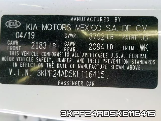 3KPF24AD5KE116415 фото 2