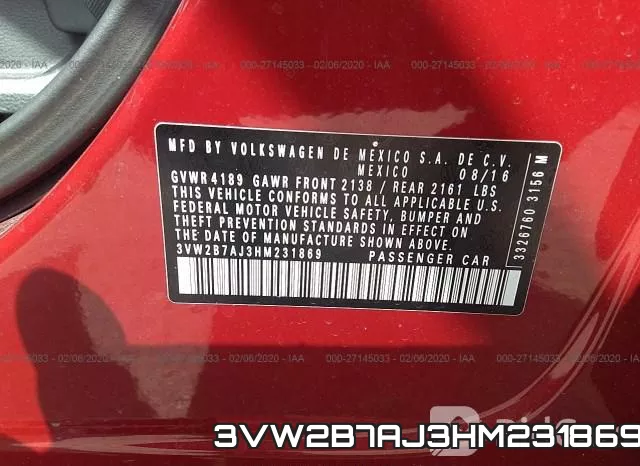 3VW2B7AJ3HM231869 фото 10