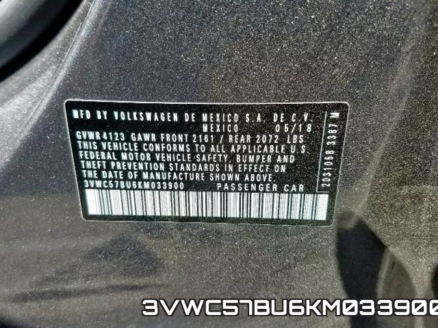 3VWC57BU6KM033900 фото 2