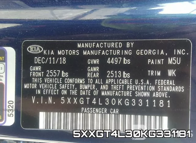 5XXGT4L30KG331181 фото 10