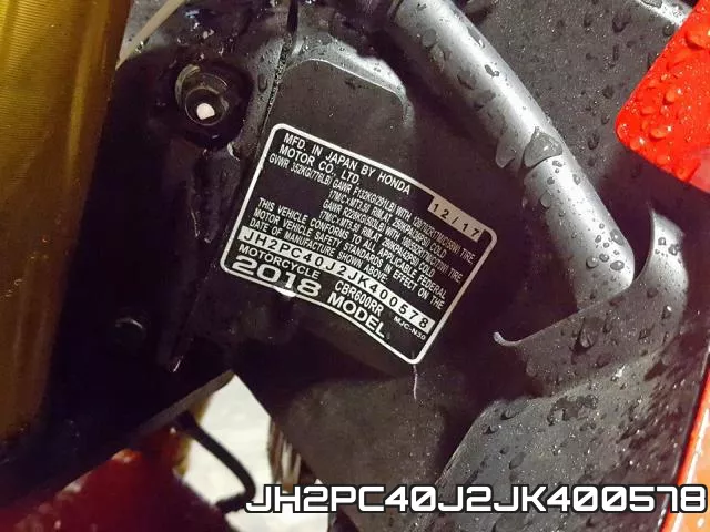 JH2PC40J2JK400578 фото 2