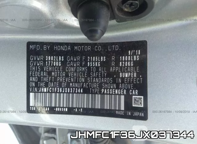 JHMFC1F36JX037344 фото 10